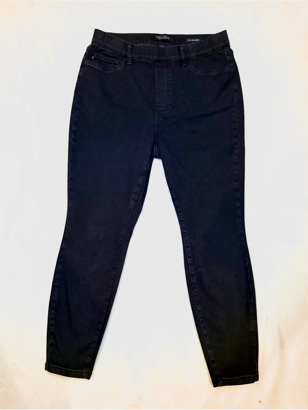Judy Blue Black Pull On Skinny Jeans High Rise Stretch Denim 14W